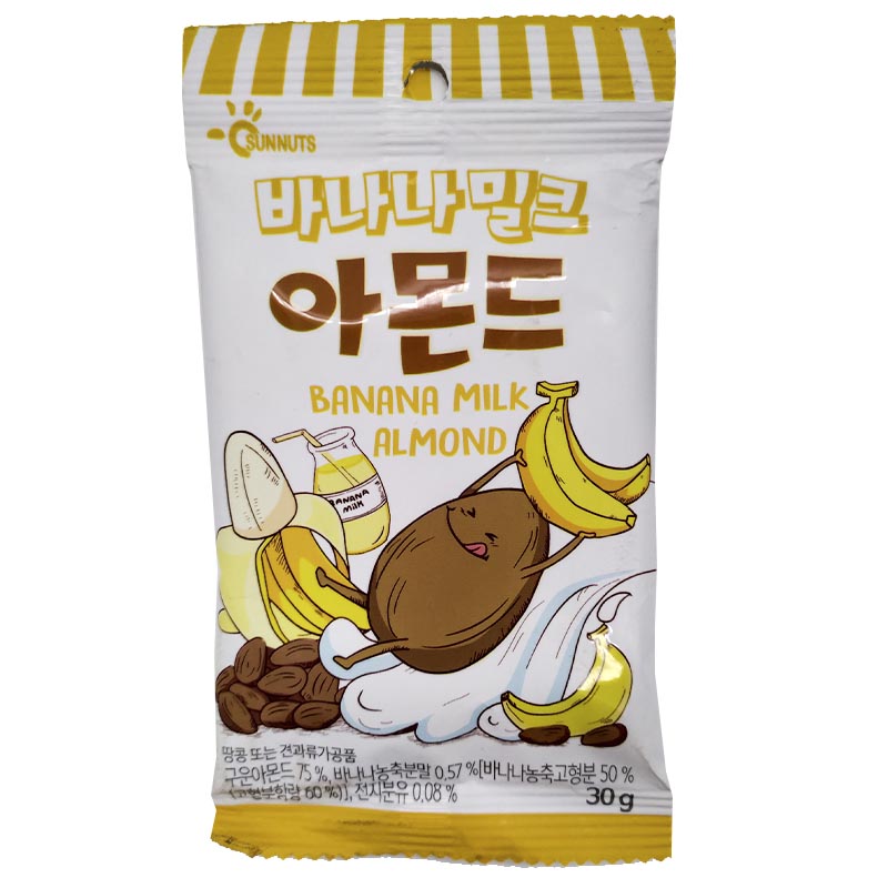 Миндаль со вкусом бананового молока "Banana Milk almond" 30гр