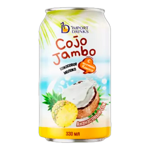 Напиток COJO JAMBO с кусочками кокосовой мякоти со вкусом Ананаса   330мл
