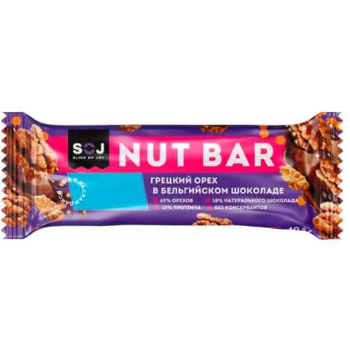 Ореховый батончик Nut Bar с ирисо-сливочным вкусом с Грецким орехом 40гр.