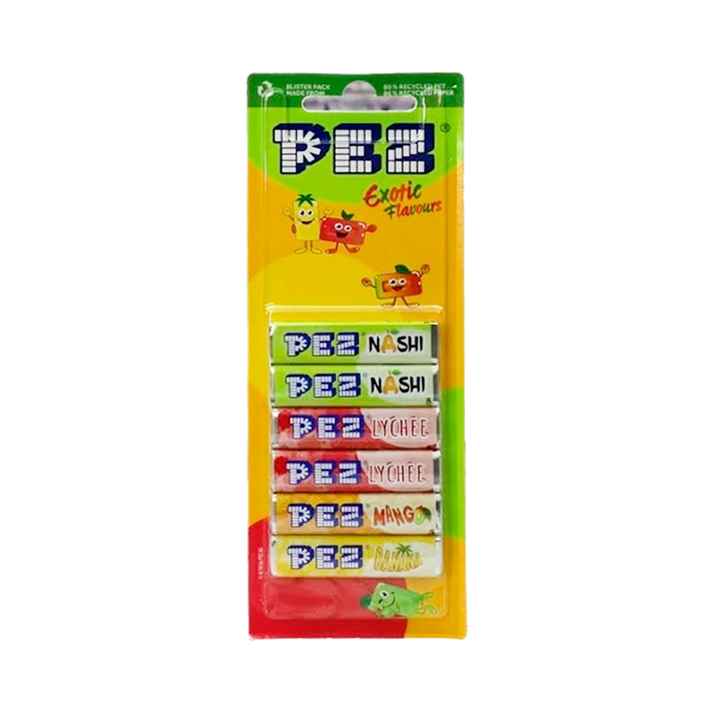 Карамель леденцовая PEZ 6pcs EXOTIC MIX FLAVOURS   51гр