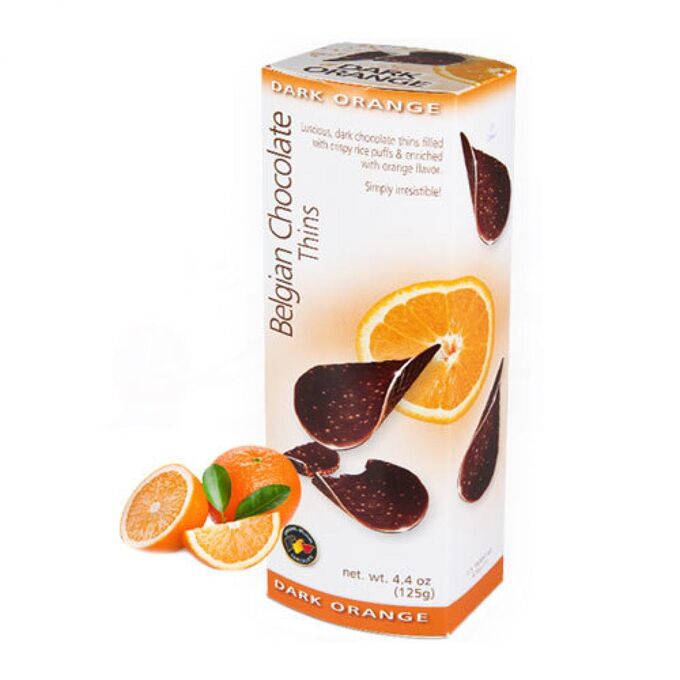 Чипсы шоколадные Belgian Chocolate Thins Orange 80g