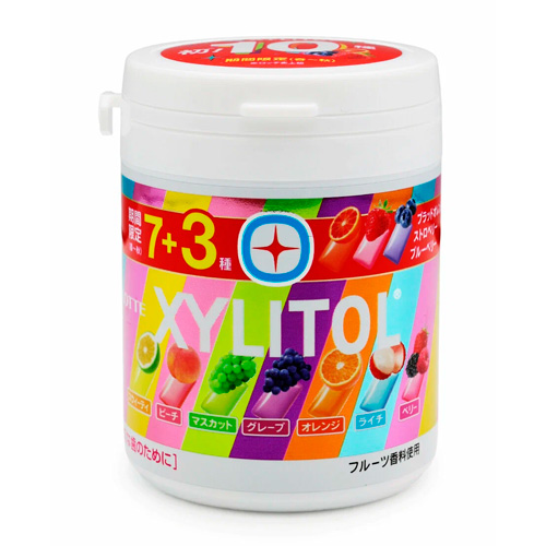 Жев.резинка Lotte Xylitol Gum Bottle 7+3 фруктовых вкусов   133гр
