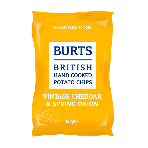 Чипсы картофельные Burts Mature Cheddar and Spring Onion 150 гр.
