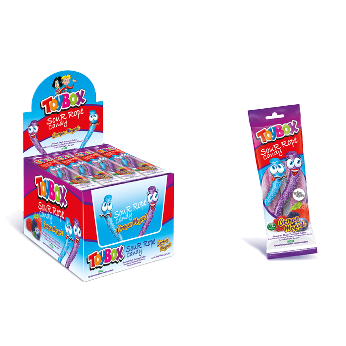 Жев.мармелад TOYBOX кислые веревки Лесные ягоды 20гр.