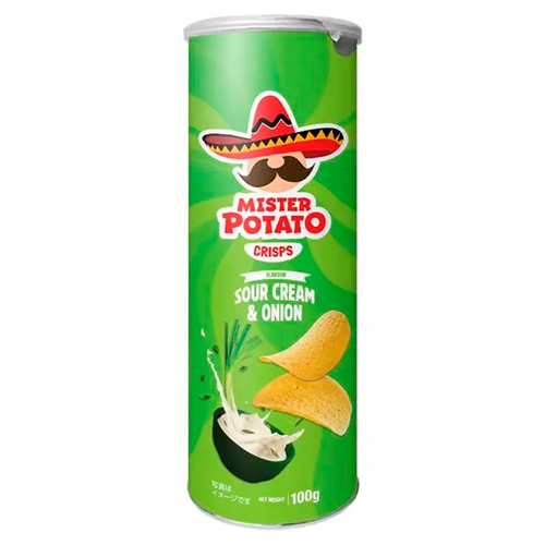 Чипсы картофельные Mister Potato со вкусом сметаны и лука   160гр
