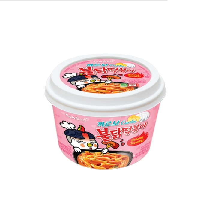 Рисовые клецки Samyang Buldak Topokki острые со вкусом курицы в соусе карбонара   179гр