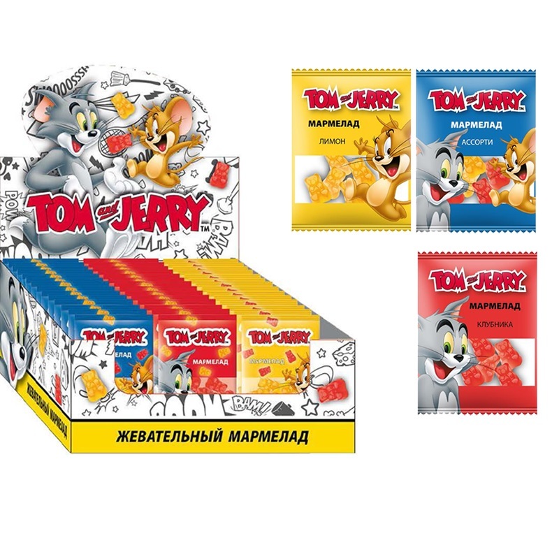 Жевательный мармелад Tom & Jerry Микс вкусов 10гр