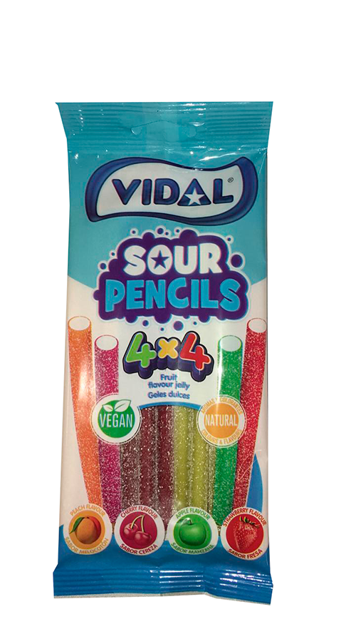 Жев.мармелад Vidal Sour Pencils 4*4 VEGAN 90гр