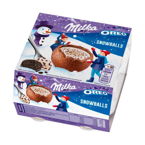 Шоколадные яйца  Milka Snowbolls OREO   112гр