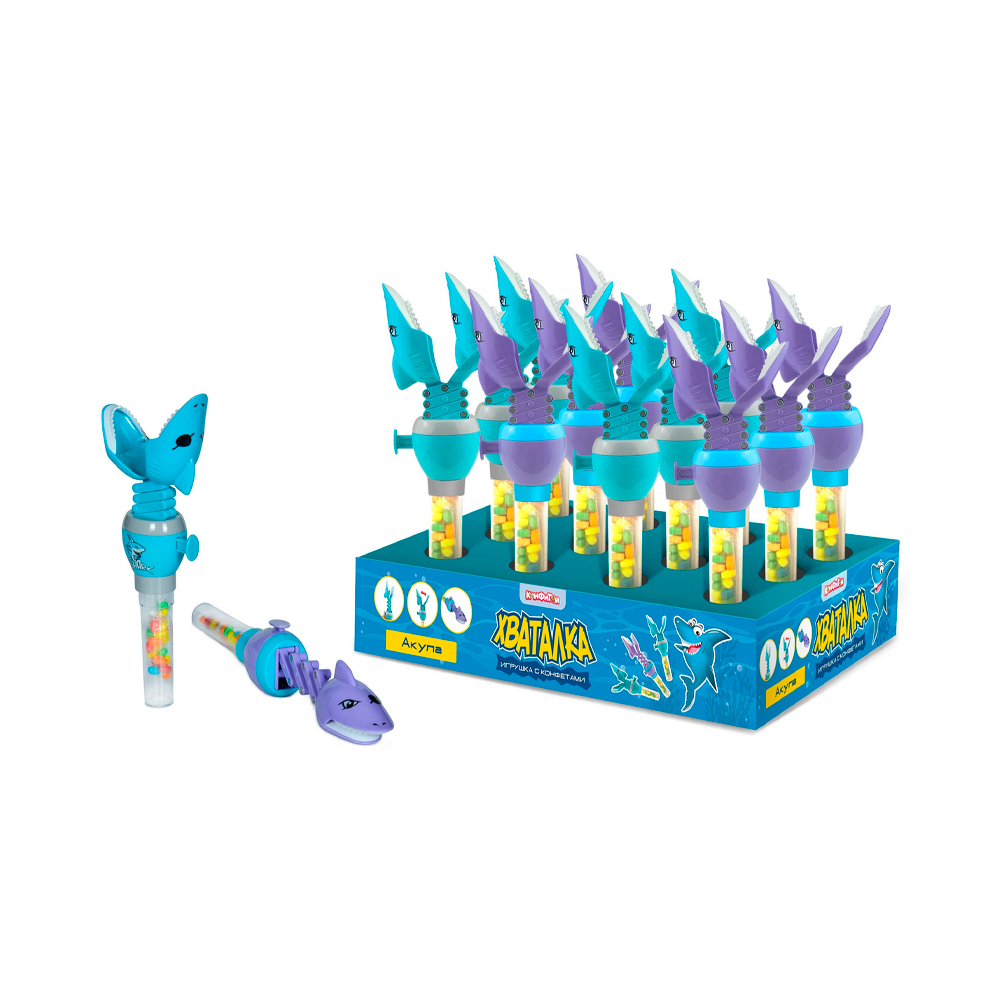 Драже Тутти-Фрутти с игрушкой хваталкой  Акула  10гр