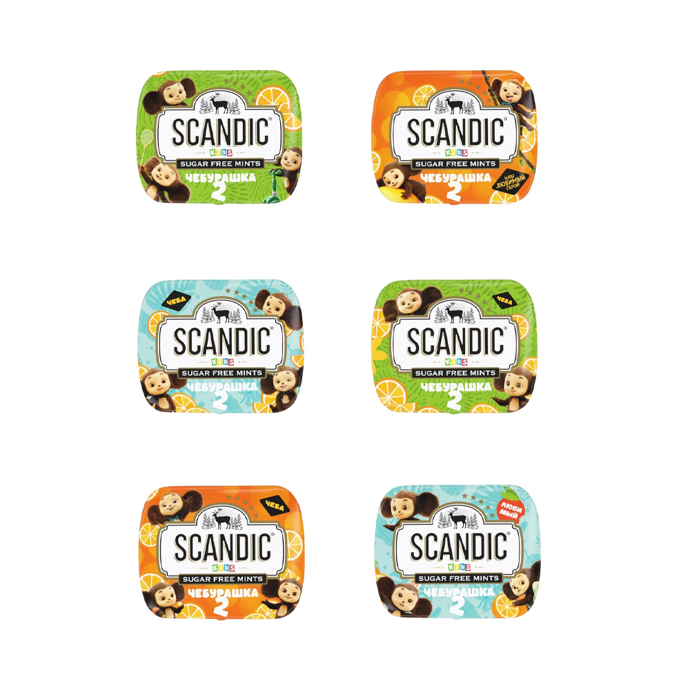 Конфеты Scandic без сахара со вкусом "Апельсин"   14гр