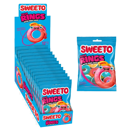 Мармелад в пакетиках SWEETO Sour Rings 80гр. КИСЛЫЕ КОЛЕЧКИ