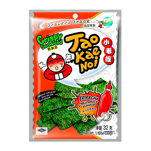 Снеки из морских водорослей Sriracha Chili Sauce TAO KAE NOI 32гр.