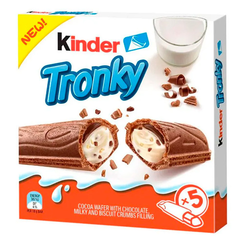 Шоколадный батончик Kinder Tronky   90гр