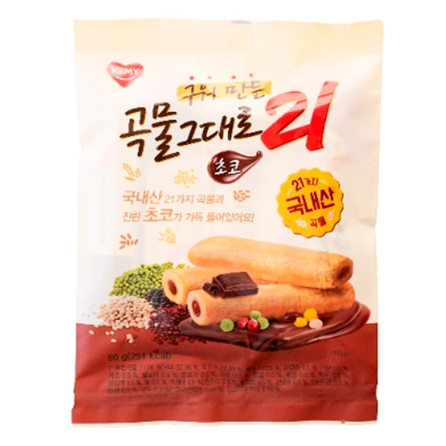 Трубочки Kemy Premium Baked Grain Crispy Roll Chocolate   50гр
