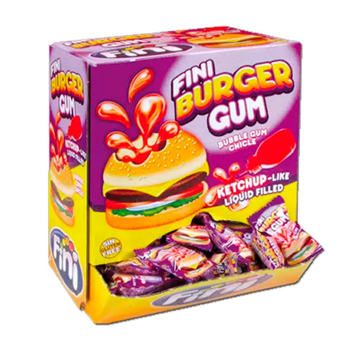 Жев.резинка FINI Бургер  с начинкой  вишня клубника    5,5гр