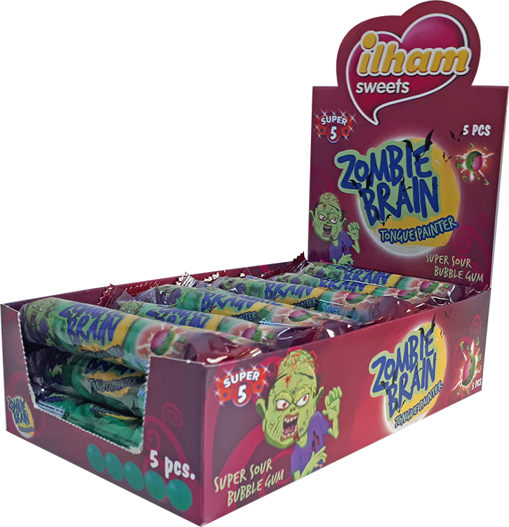 Жев.резинка Ilham Sweets ZOMBIE BRAIN в шоубоксе    3,5гр
