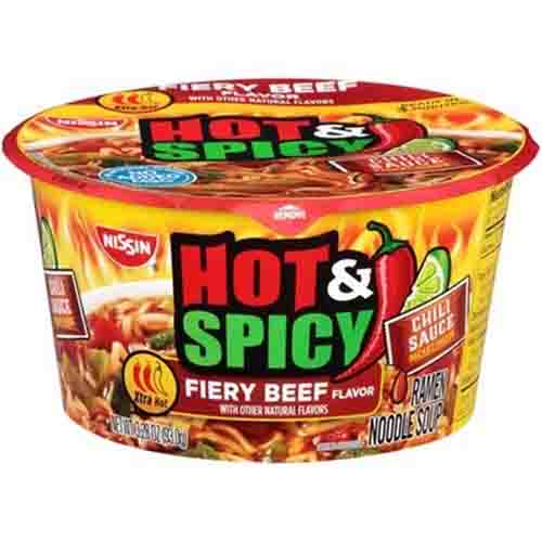 Лапша Nissin Hot & Spicy говядина с соусом чили 93гр
