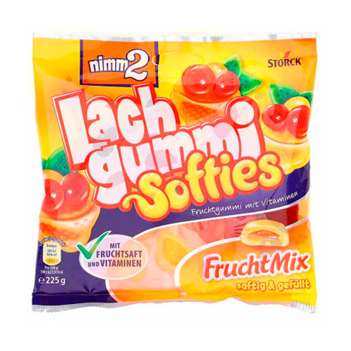 Жев.конфета Storck NIMM2 Lachgummi Softies фруктовый микс  225гр