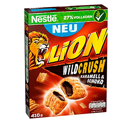 Сухой завтрак Nestle Lion Wild Crush шоколад и карамель    360гр