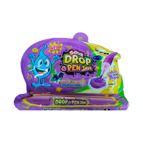 Жидкая карамель-гель + мармелад Sour Drop Pen Jam Blackcurrant   55гр