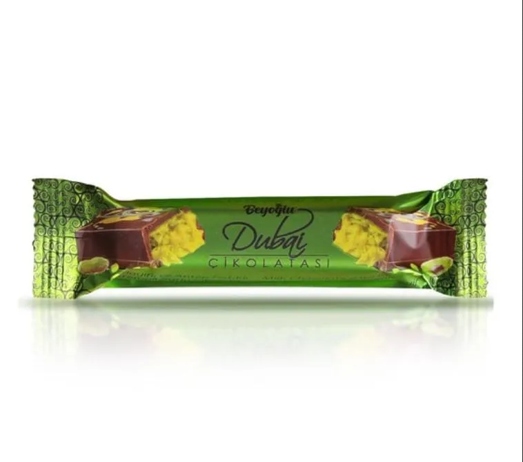 Шоколад Dubaco Молочный шоколад  с кадаифом и фисташковой начинкой   35гр