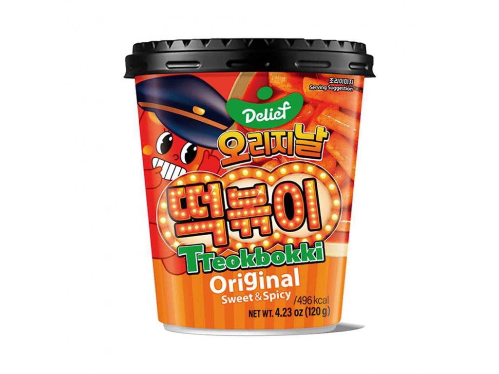 Рисовые палочки Delief Tteokbokki Cup Original Sweet & Spicy   120гр