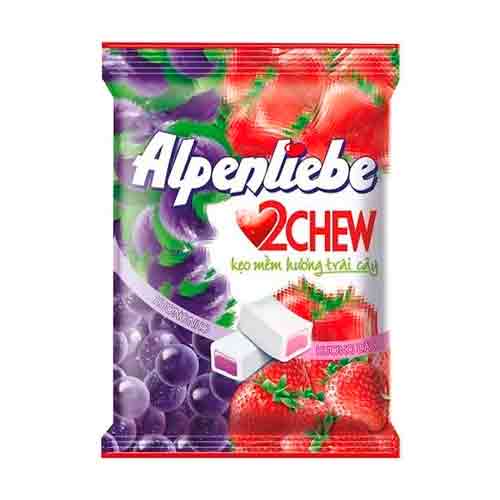 Жев. конфеты Alpenliebe 2 Chew Grape&Strawberry 220.5гр