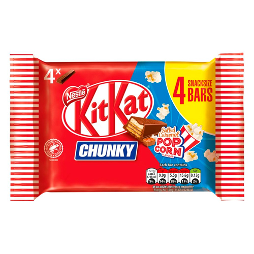 Шоколадный батончик KitKat Chunky Pop Corn & Salted Caramel   136гр
