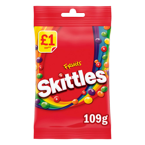 Драже Skittles Vegan Chewy Sweets Fruit Flavoured Treat Bag   109гр