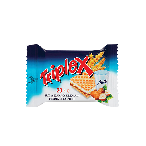 Вафля с молочно-шоколадной начинкой и фундуком Triplex 20 гр.