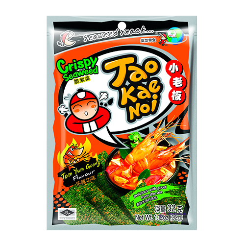 Снеки из морских водорослей TomYum Goong TAO KAE NOI 32гр.