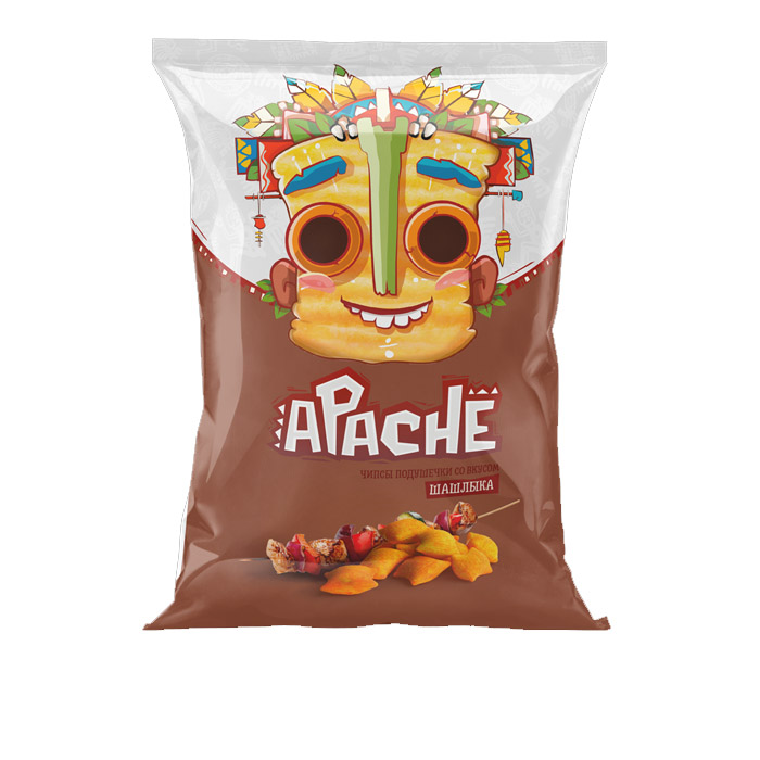Чипсы-подушечки пшеничные Апаче (Apache) со вкусом Шашлыка 40гр