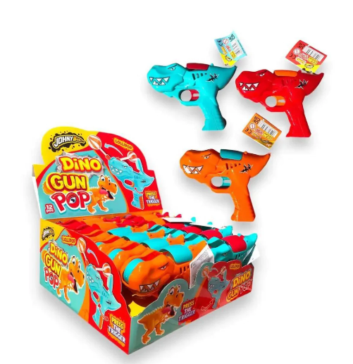 Леденец в пистолете Johny Bee Dino Gun Pop