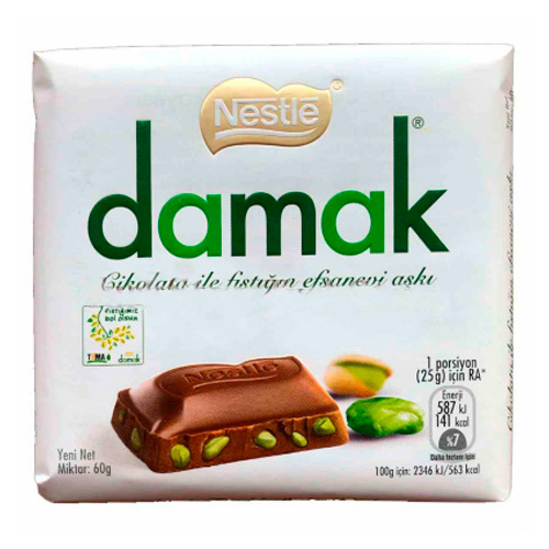 Шоколад Nestle Damak Phistacio   60гр