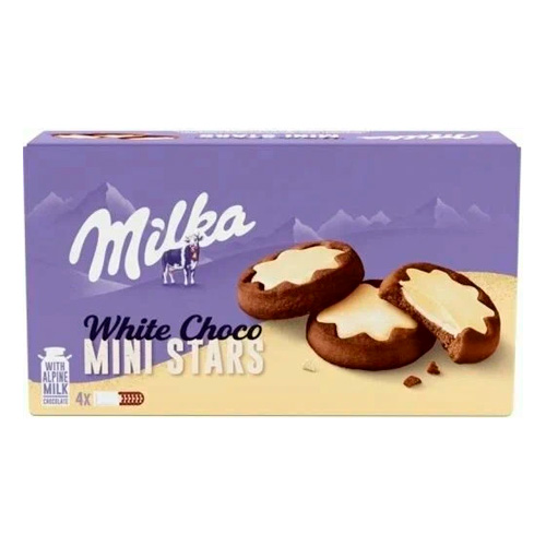 Печенье Milka White Choco Mini Stars   150гр