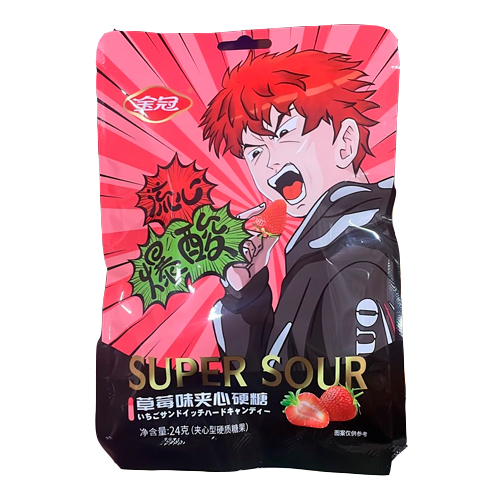 Конфеты SUPER SOUR Клубника    24гр