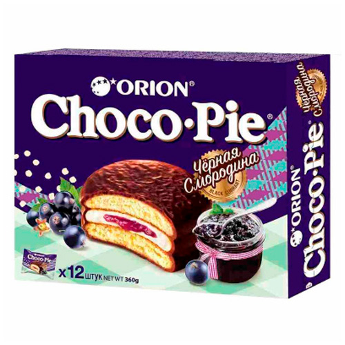 Печенье Orion Choco Pie Черная Смородина   360гр