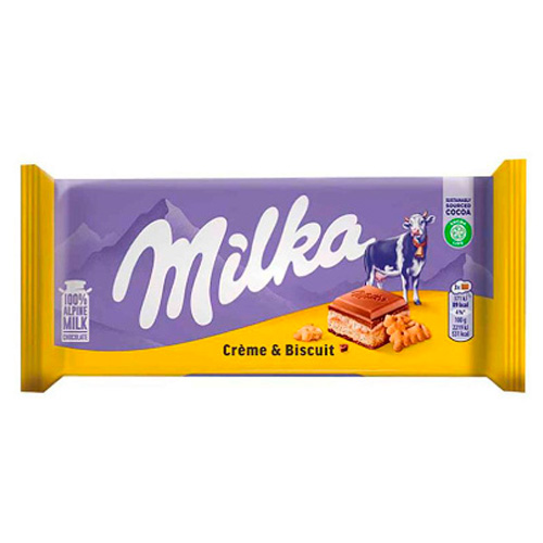 Шоколад Milka Creme with crispy biscuit    100гр