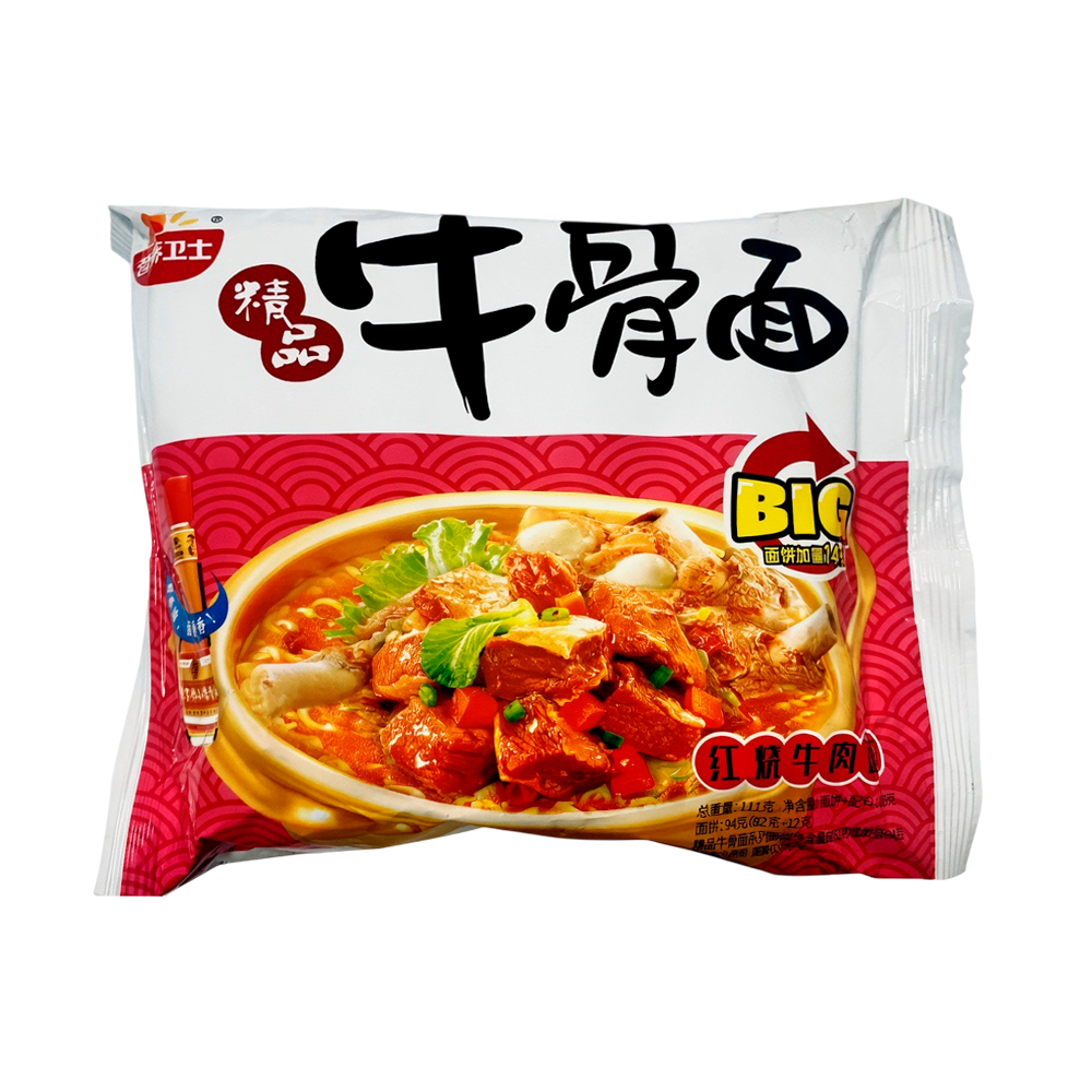 Лапша Yingyang Weishi со вкусом тушеной говядины в красном соусе    108гр