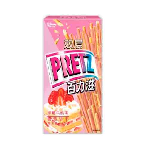 Палочки Pretz Double со вкусом клубничного молока   45гр