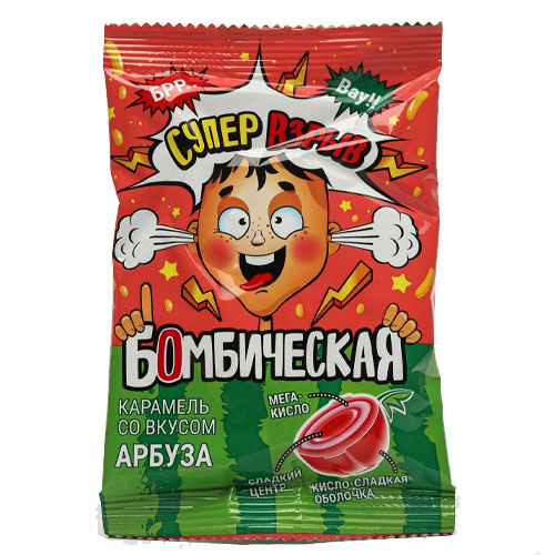 Карамель "Бомбическая" со вкусом арбуза 15гр