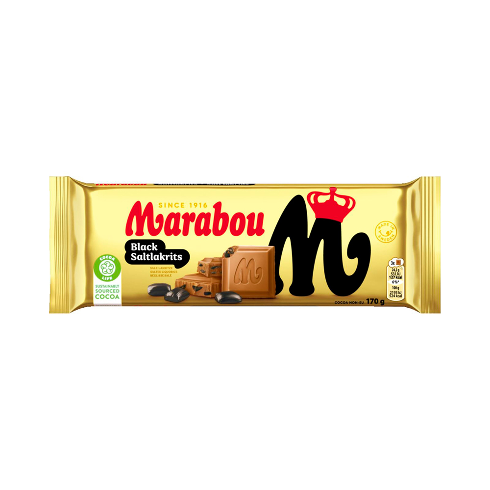 Шоколад Marabou  Black Saltlakrits    170гр