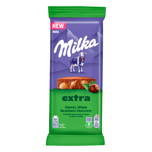 Шоколад Milka Extra Chunky Whole Hazelnuts   190гр