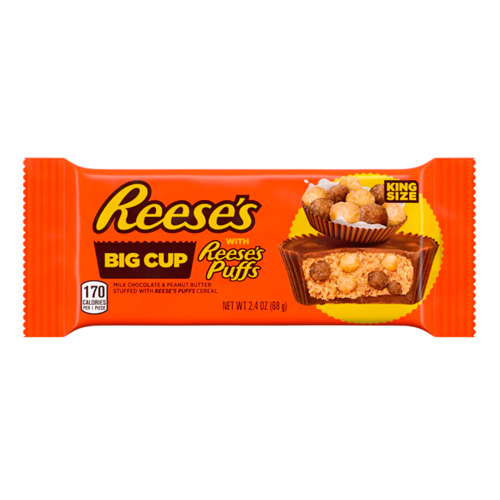 Шоколадные тарталетки Reese's Big Cup Puff King Size   68гр