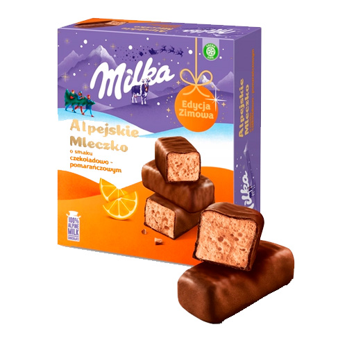 Конфеты Milka Alpine Milk Chocolate-Orange   330гр