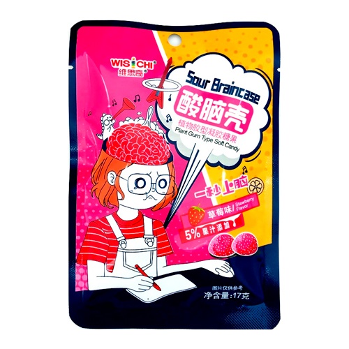 Мармелад Wisichi Sour Braincase кислая клубника 17гр.