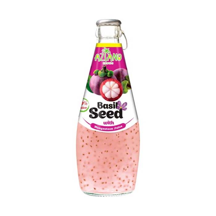 Нектар Aziano Мангостина с семенами базилика 30% (Mangosteen Juice with Basil Seed Drink) 290мл Вьет