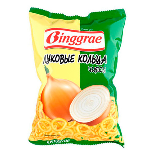 Чипсы Bingree луковые кольца   50гр