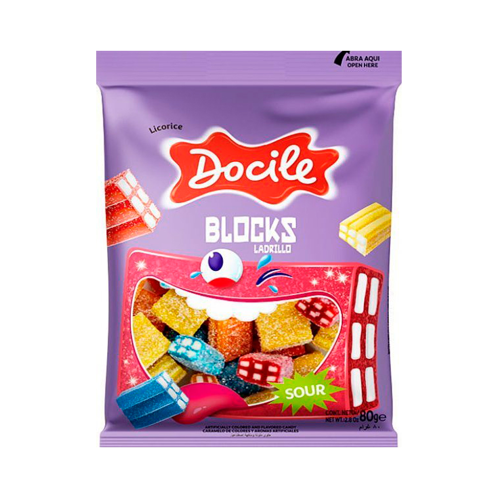 Жев.мармелад DOCILE Assorted Sour Bricks   80гр